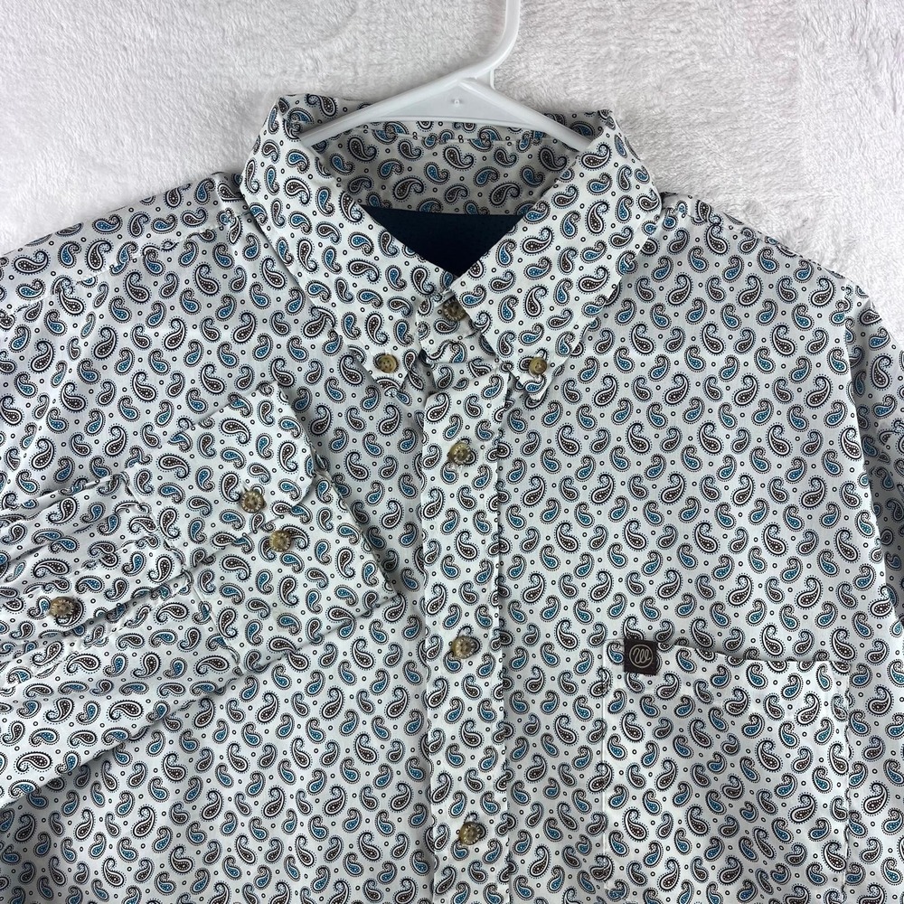 Wrangler Performance Shirt Men XL Paisley Button Down Long Sleeve